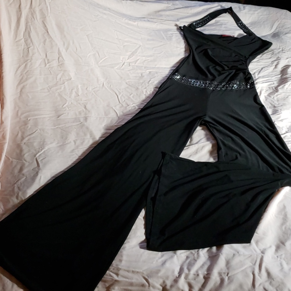 Entrancy rhinestoned jumper/pantsuit